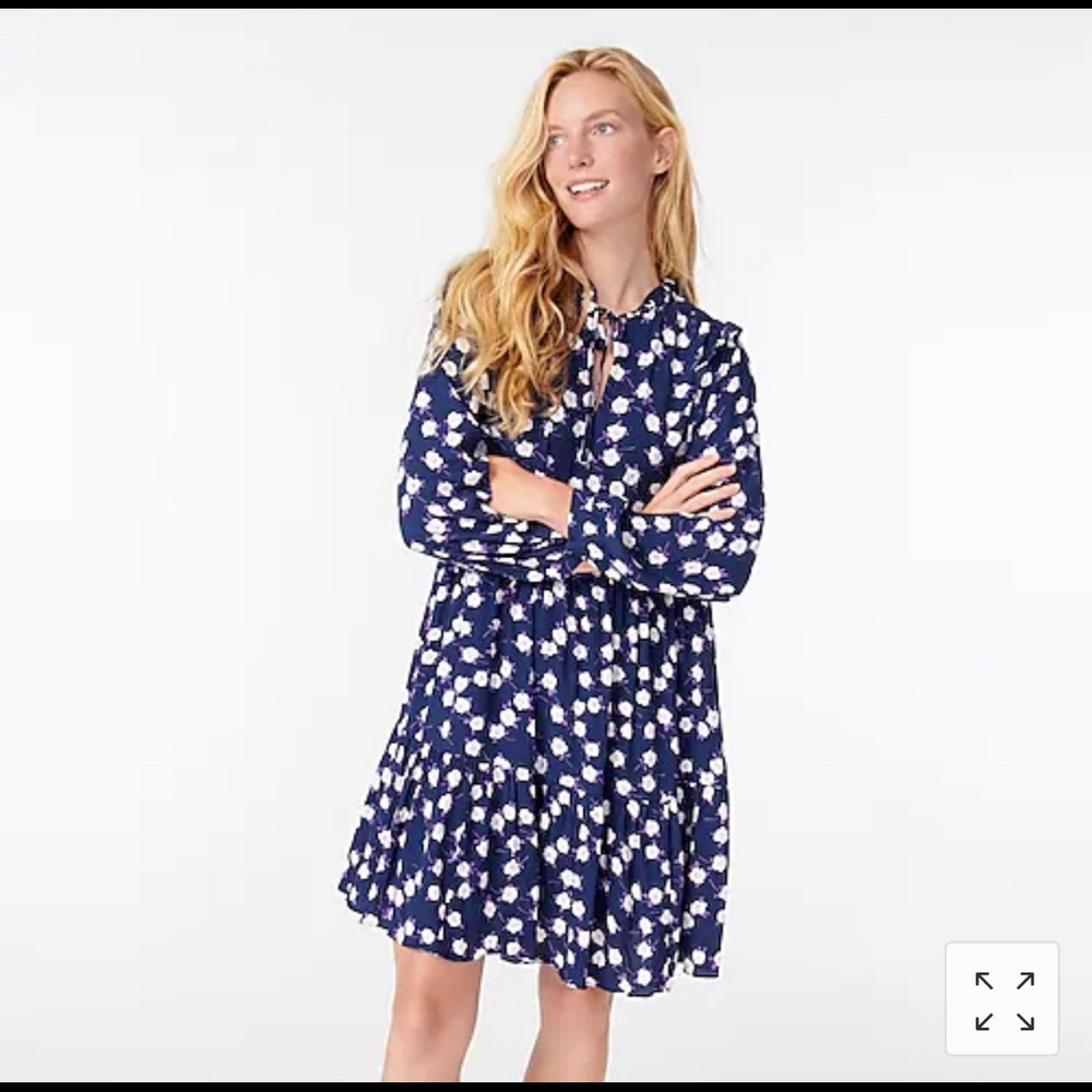 J Crew dress in scattered peony print NWT
